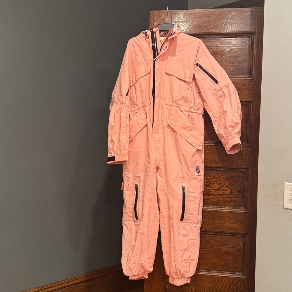 Free People Barrel Leg Hot Shot Coral Pink Outdoor Winter Shell Ski Snow Suit S